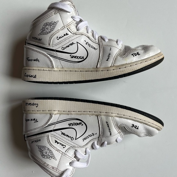Nike Air Jordan 1 Mid SS GS Schematic- Youth- Size 5.5Y - [DQ1864-100] - Picture 1 of 15